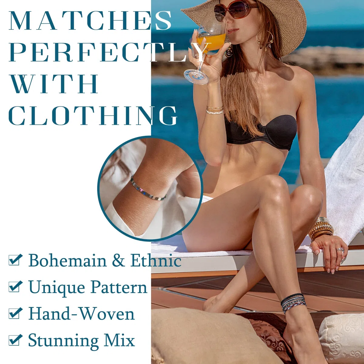Morfetto 24 Pz Boho Surfer Braccialetto Cavigliera Regolabile in Rilievo Cavigliere Fatti a Mano Intrecciato Cavigliera Estate String Corda Braccialetti alla Caviglia per Le Donne degli Uomini
