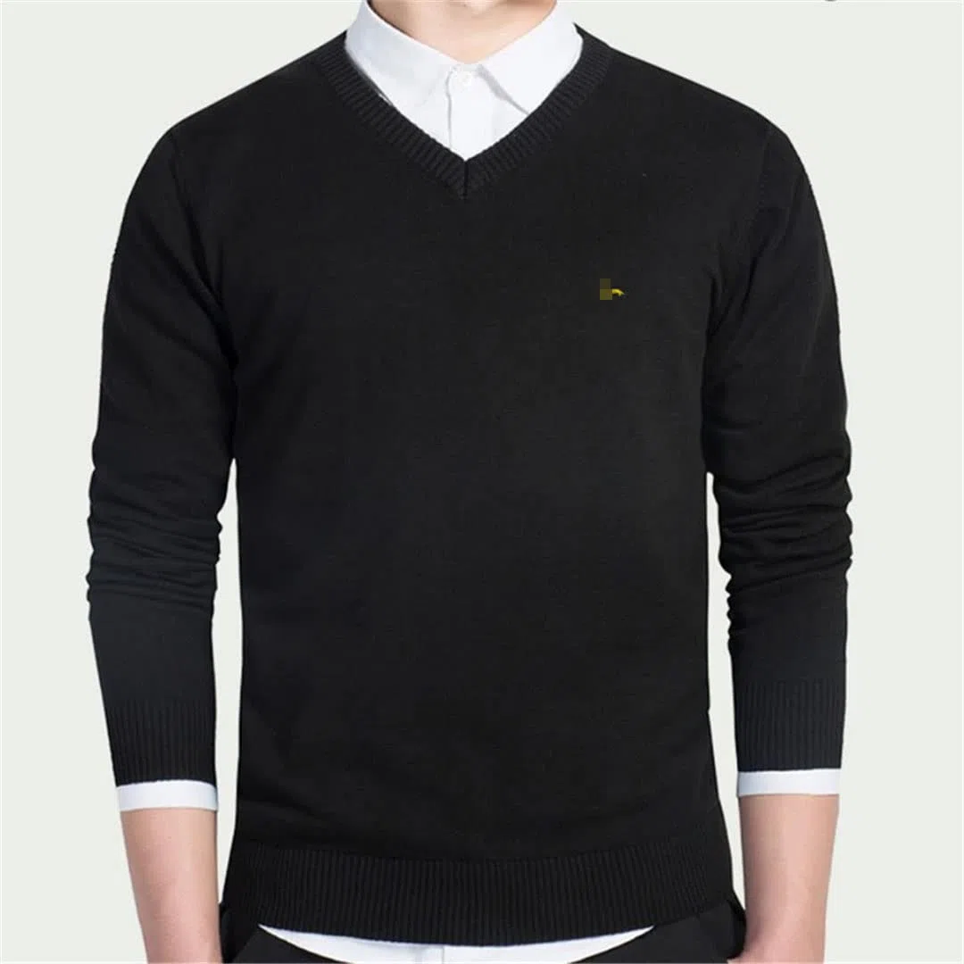 Inverno Uomini Casual Scollo A V Solido Mantenere Caldo Maglione Manica Lunga Maglioni, Esercito En8, 2XL