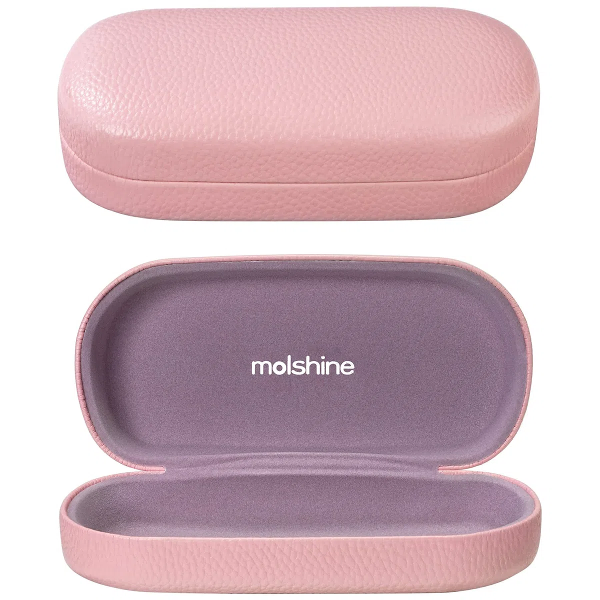 molshine Custodia rigida per occhiali da sole in pelle PU, custodia classica extra large per occhiali da sole e occhiali di grandi dimensioni-(Rosa)