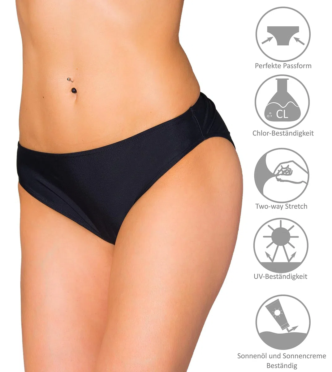 Aquarti Slip Bikini Donna Vita Media – Slip Costume Donna in Tinta Unita con Taglio Classico