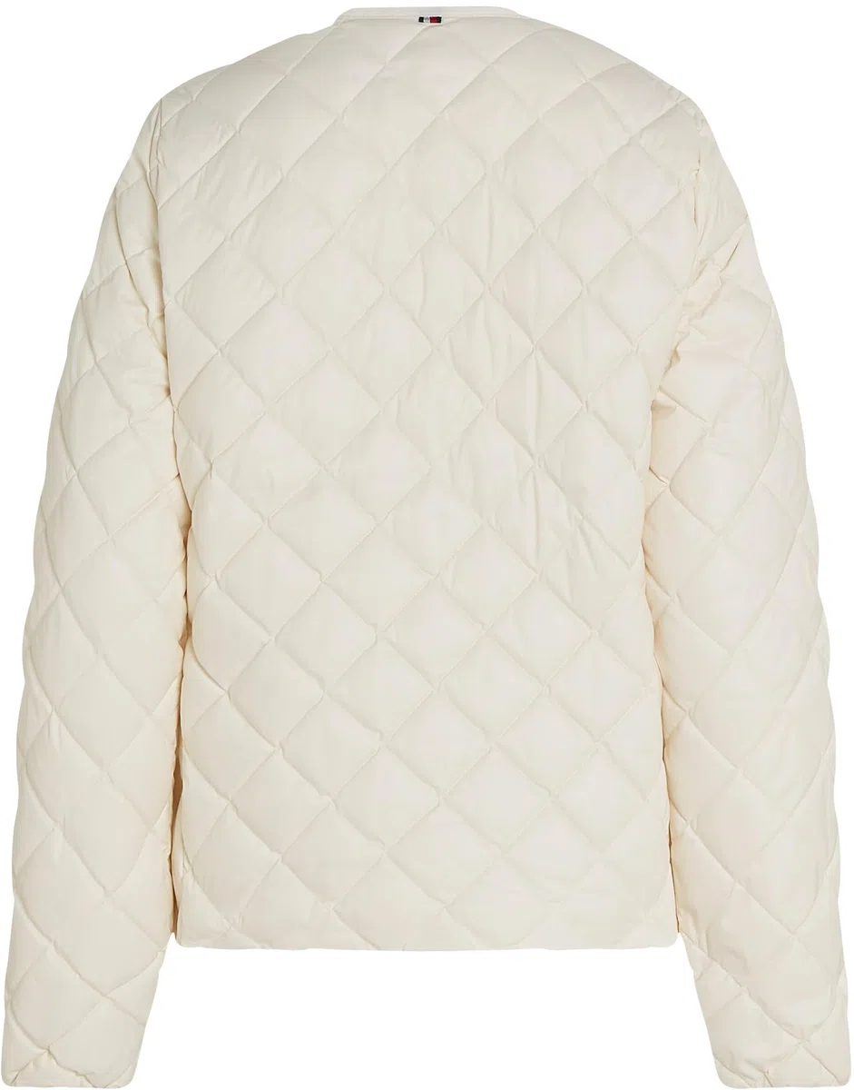 Tommy Hilfiger Donna Giacca Imbottita Quilted Collarless con Chiusura con Bottoni