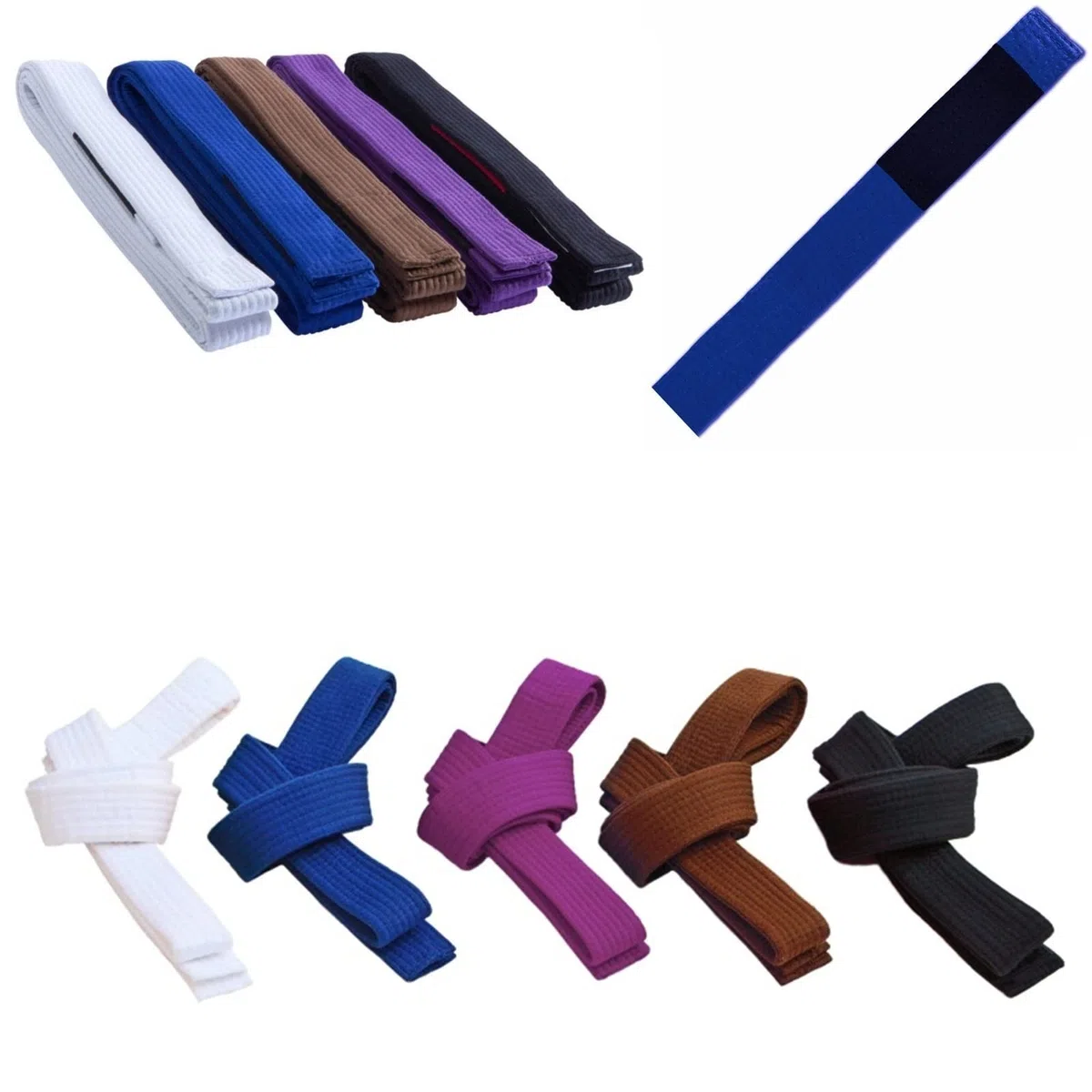 mmasport Cintura BJJ Belt Jiu Jitsu Kimono - gi 100% Cotone Spessore 5 mm Imbottita in Eva