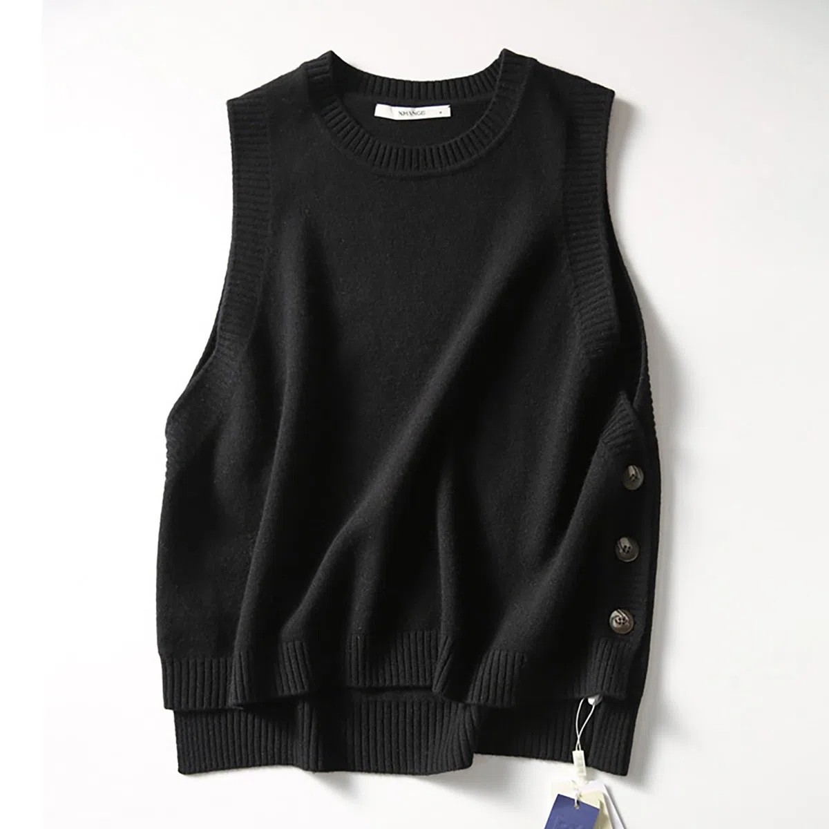 QWUVEDS Maglione senza maniche in maglia retrò con scollo a V, perfetto per la primavera e l'autunno, tinta unita, maglione casual con cappuccio, senza maniche, maglione da donna beige