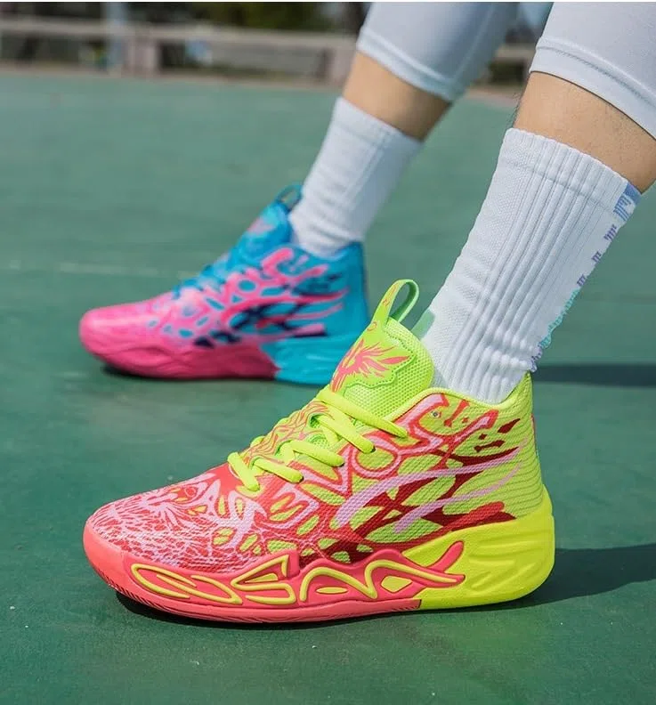 Scarpe da basket alte da uomo con rete traspirante antiscivolo alla moda sport all'aria aperta scarpe per il tempo libero
