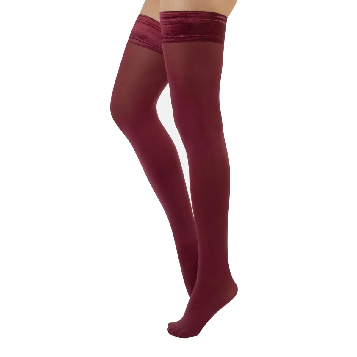 CALZITALY Calze Autoreggenti Donna Coprenti con Banda Liscia | S, M/L, XL, 2XL, 3XL | Nero,Rosso, Verde, Blu | 60 DEN | Made in Italy