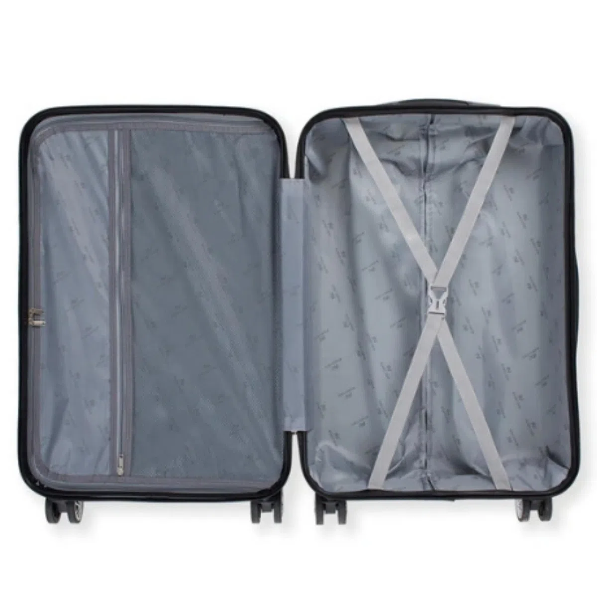 Set di 6 valigie con 4 trolley rigidi a ruote doppie + 2 beauty case, antigraffio antiurto lacci interni tasche con zip valigie da viaggio resistenti leggere da 39 a 55 cm nere eleganti