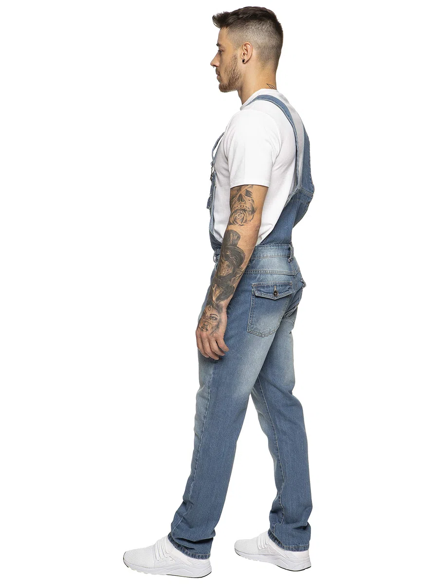 Enzo Ezd390 Ven Denim Dungarees Overalls Uomo (Pacco da 1)