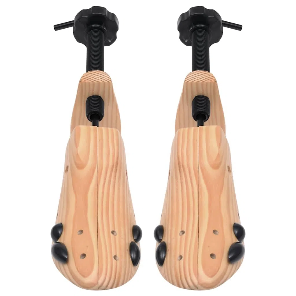 Tendiscarpe in legno di pino massiccio, regolabile, misura 41-46, con 12 fori e 8 sfere per alleviare i punti di pressione, per uomo e donna, assorbe l'umidità