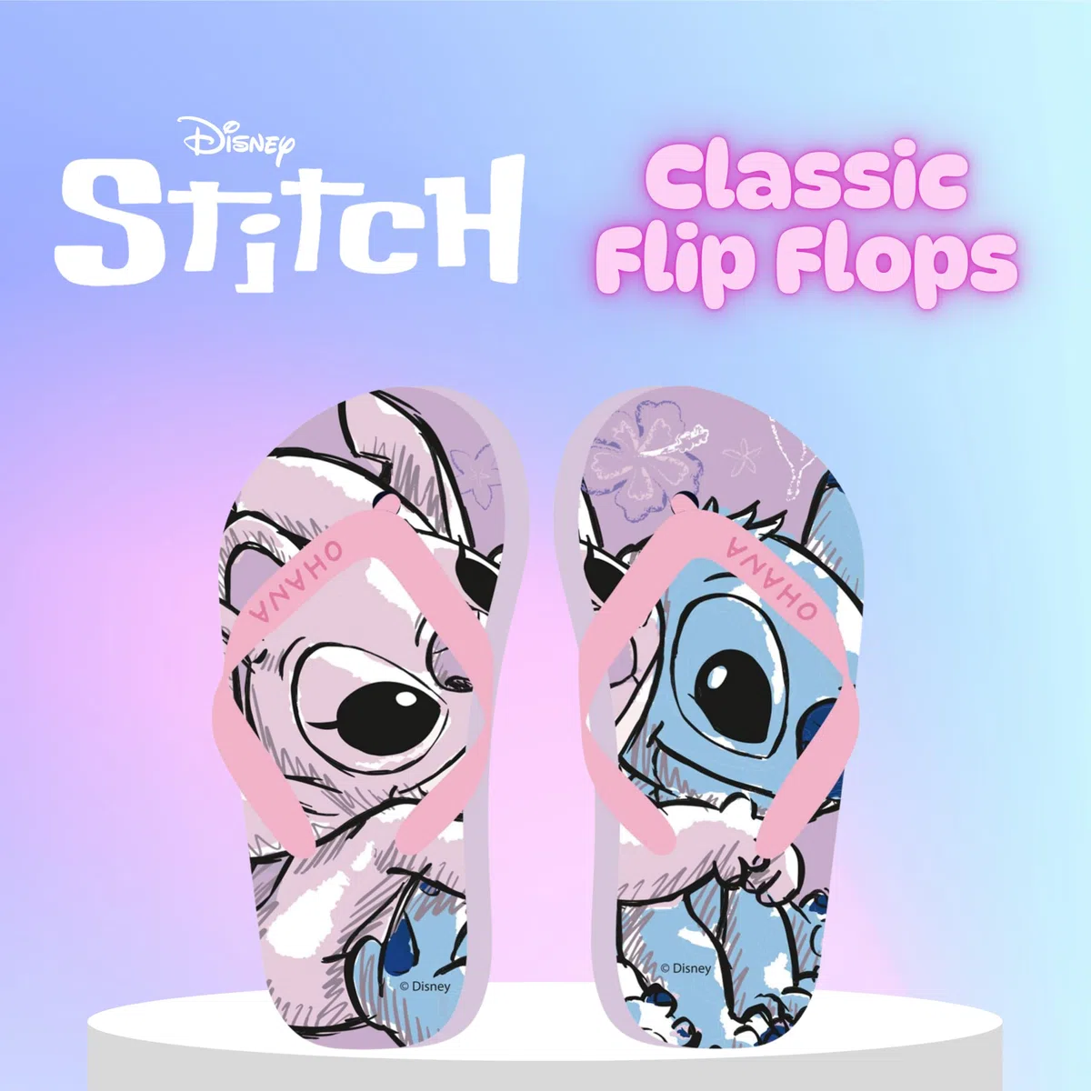 Disney Stitch Infradito da Ragazze, Motivo Stitch e Angel Sandali Estivi, Taglie EU 28 a 35