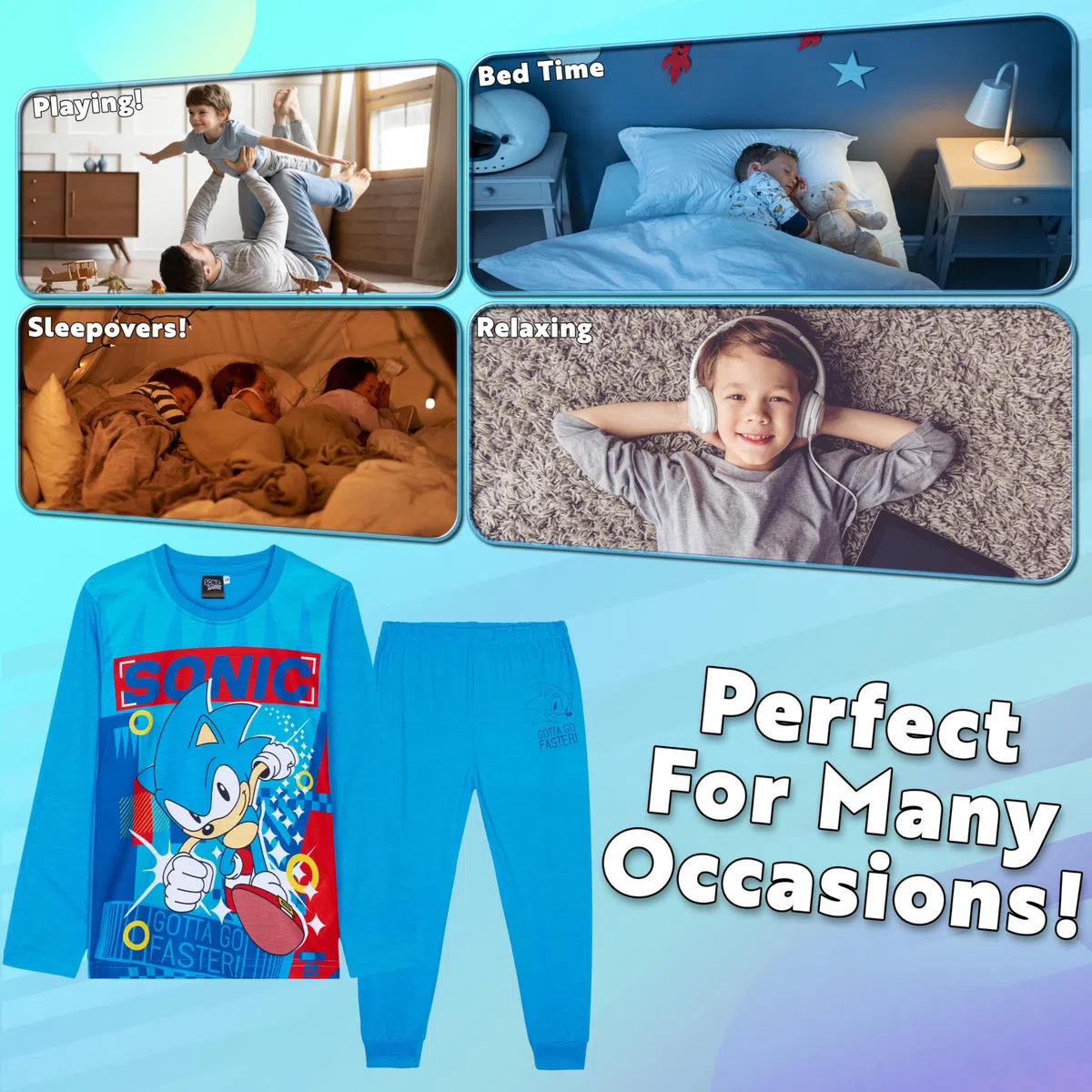 Get Trend Sonic The Hedgehog Shadow Lungo Pigiama Ragazzo, Morbida Accogliente Abbigliamento da Casa Set - Giocatore Regalo Bambino