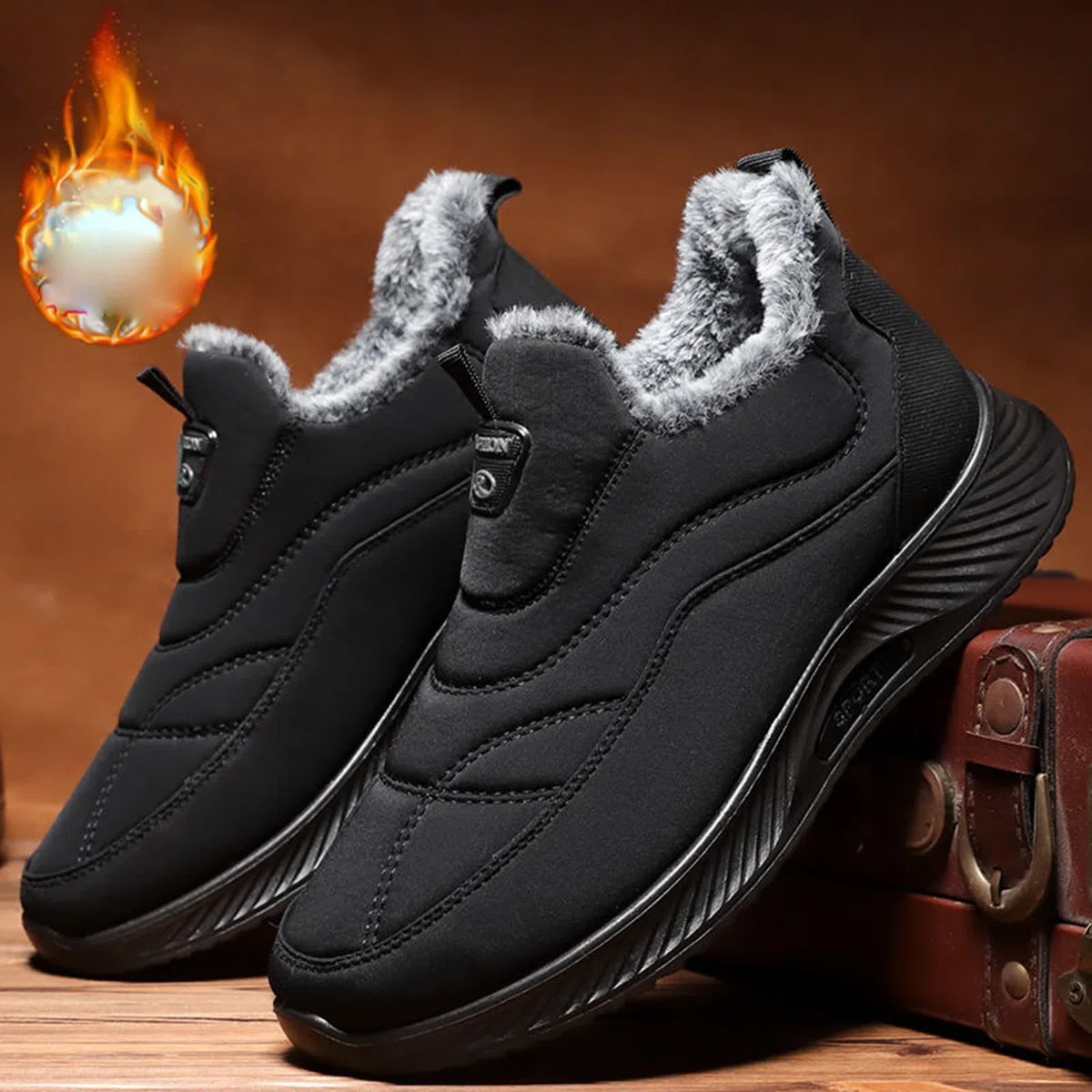 Scarpe Neve Uomo Invernali Comode Stivali Antiscivolo Foderati Caldo Stivaletti Camminata Casual Militari Scarpe Doposci Impermeabili Imbottiti Classico Scarponi Antinfortunistica Stivali Da Sci