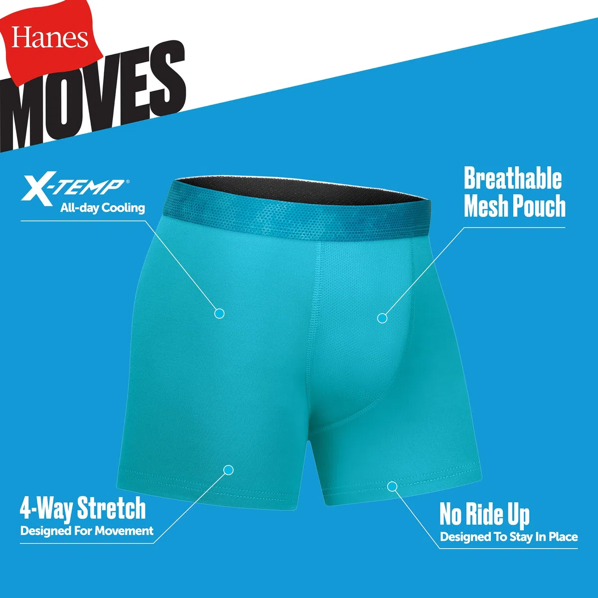 Hanes Boxer da Ragazzo Performance Tween, Stampe assortite e Tinta Unita, Confezione da 6