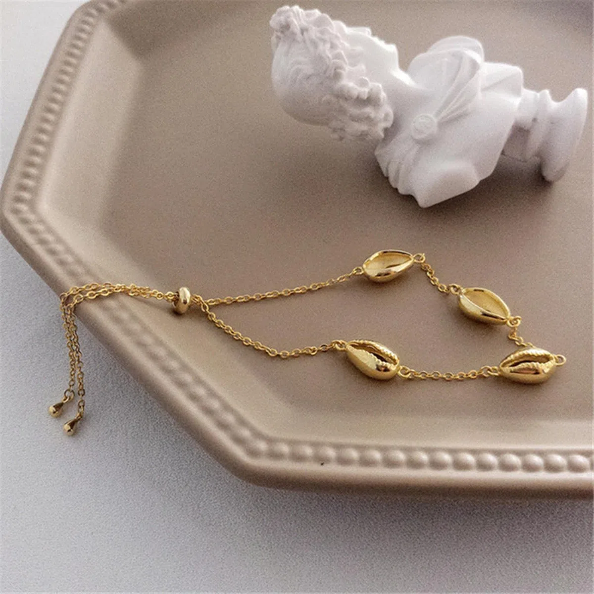 HLTYGWX Bracciale e Braccialetto con ciondoli a Catena da Spiaggia Estiva in Argento Sterling 925 alla per Gioielli da cavigliera Punk Bohémien da Donna