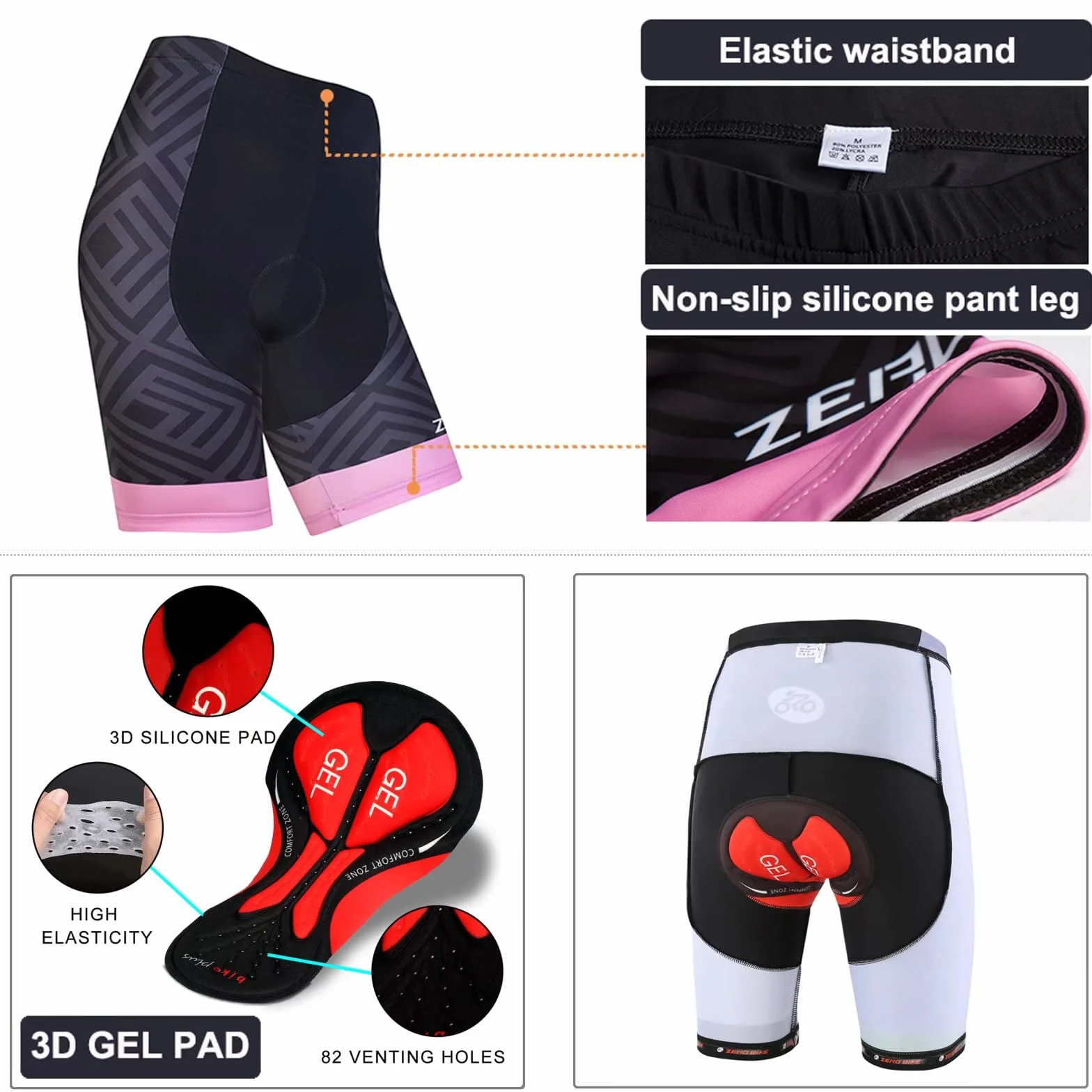 Donne Ciclismo Ciclismo Traspirante ad asciugatura Rapida Maglie Set, Jersey Ciclo Manica Corta Giacca + 3D Cuscino Imbottito Stretto Pantaloncini Pantaloni