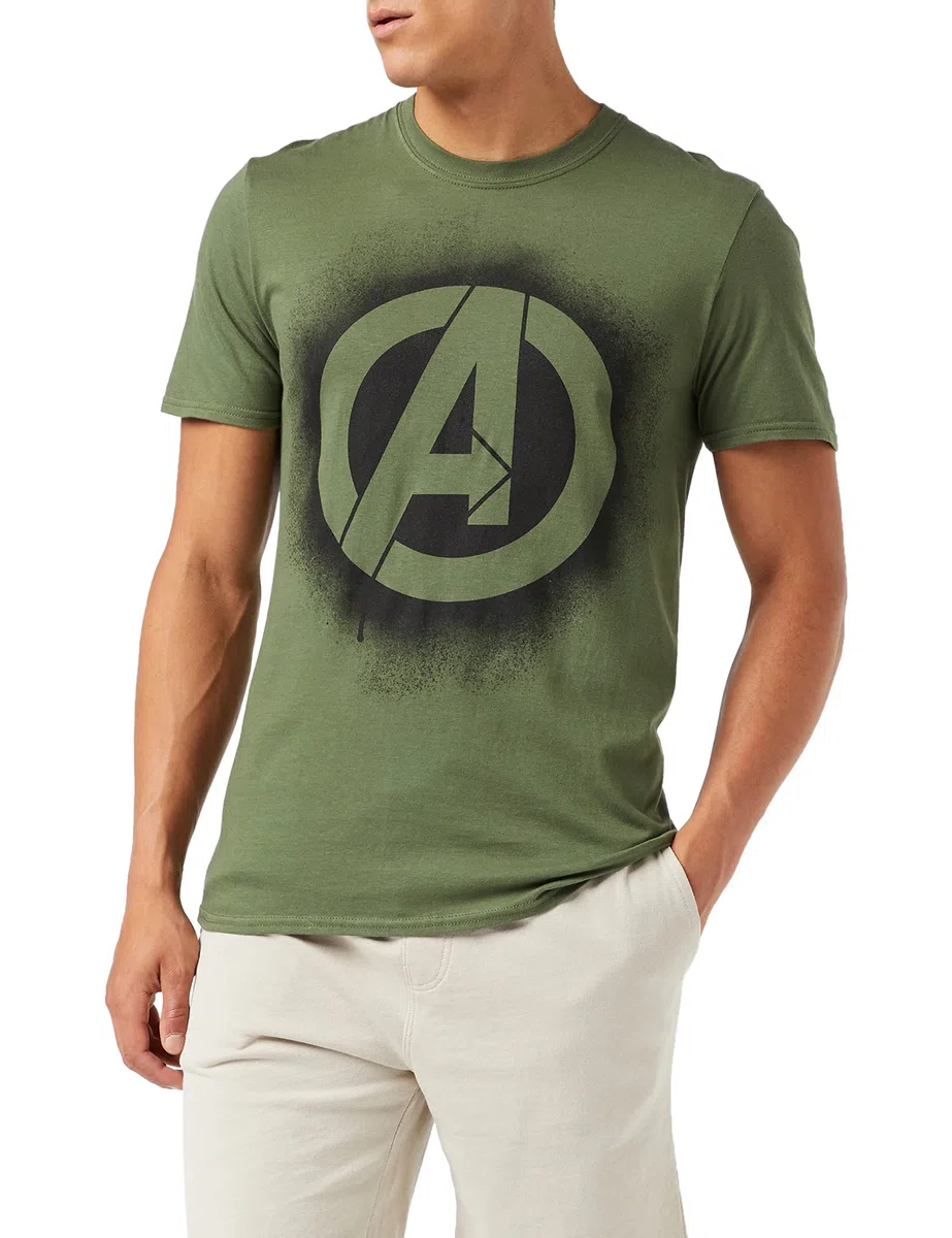 Marvel Avengers Stencil Logo T-Camicia Uomo