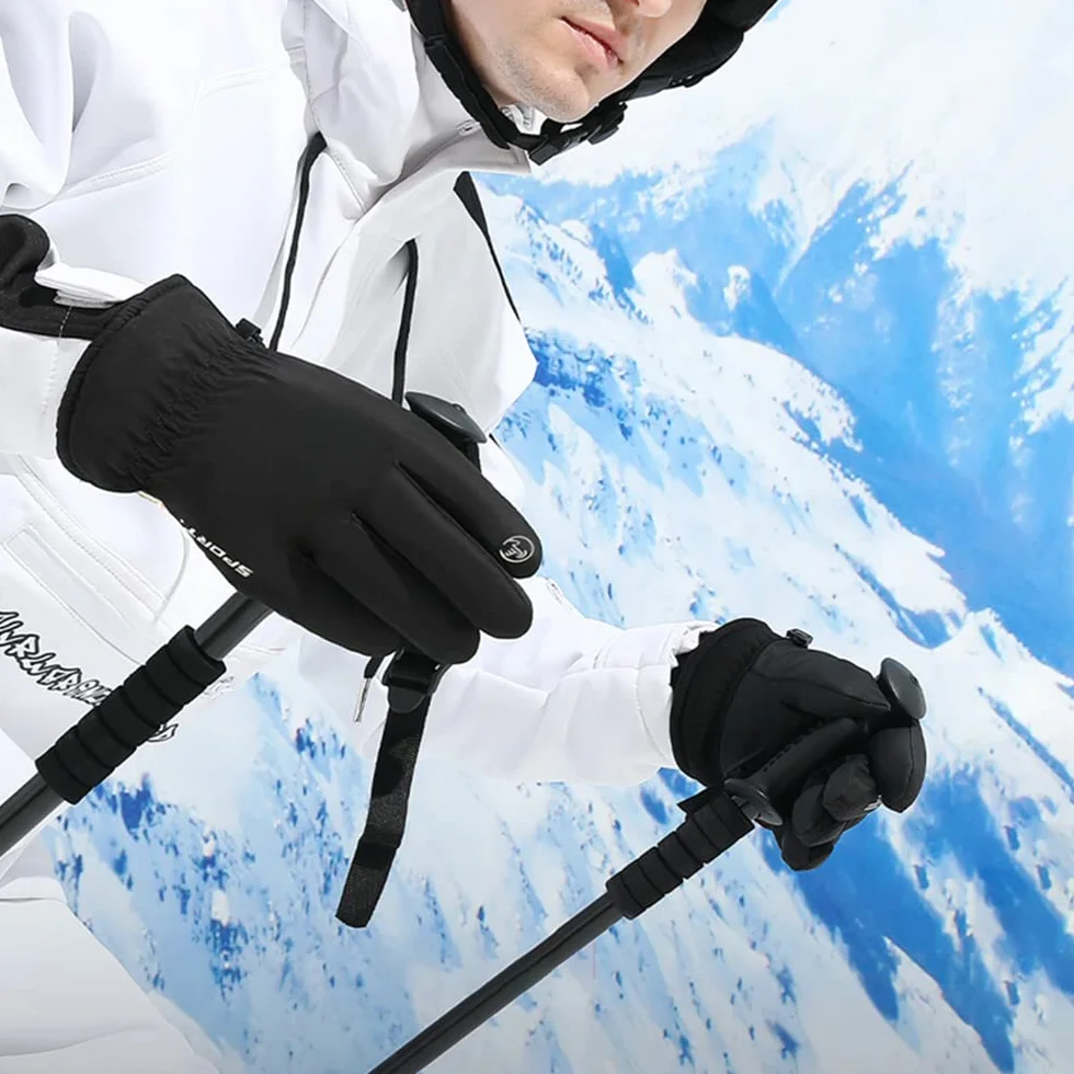 Guanti da Sci, Guanti Invernali Impermeabile Caldo Guanti Sportivi Antivento Caldi Guanti Antiscivolo Guanti Touch Screen per Uomo Donna Sci Snowboard Moto Bici Corsa Trekking Alpinismo Ciclismo