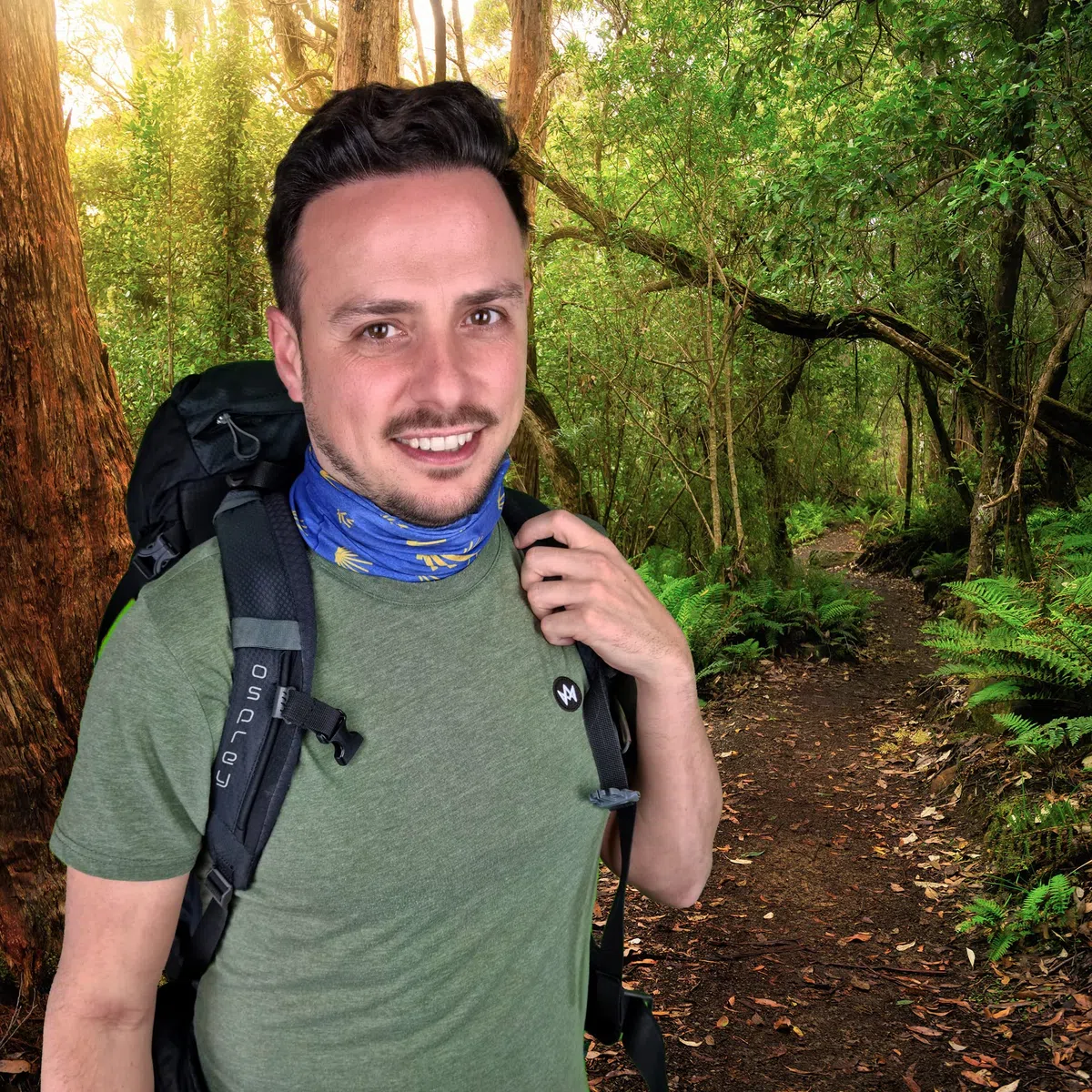 Buen Camino Scaldacollo Multifunzionale – nero/bianco, tubolare ultraleggero per il Cammino di Santiago, bandana con effetto rinfrescante, ad asciugatura rapida, senza cuciture, traspirante