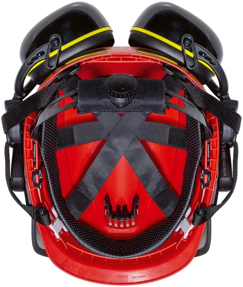 Uvex Pheos Forestry - Casco forestale con protezione dell'udito e del viso - SNR: 30dB