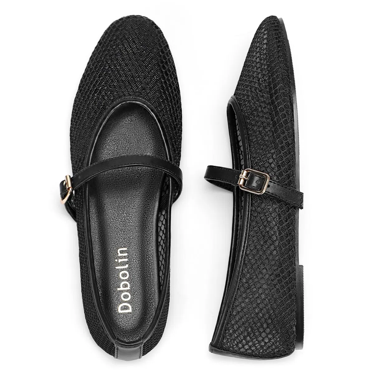 Ballerine in rete per le donne punta rotonda Mary Jane scarpe sexy a rete alla moda eleganti ballerine 2025