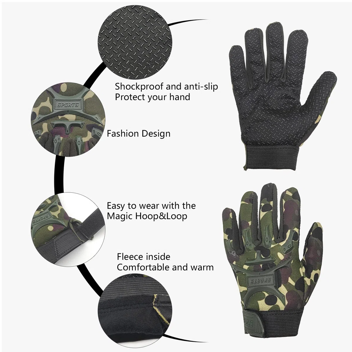 Long Keeper Guanti Bici Bambino - Guanti Ciclismo Dita Complete per Bambini Ragazzo Ragazza, Guanti Sportivi per Jogging Calcio Alpinismo Equitazione Outdoor Sport