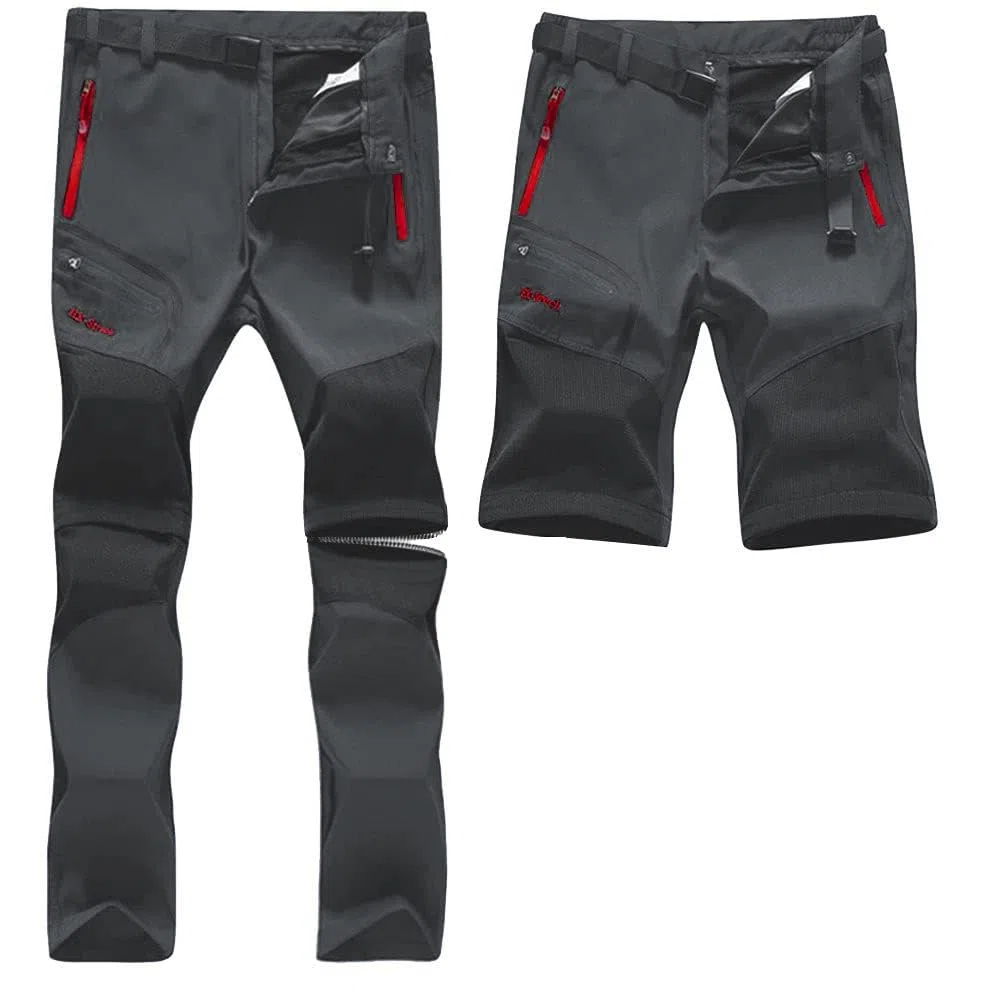 SANMIO Pantaloni Trekking Uomo Esterno Asciugatura Veloce Funzionali Leggeri Traspiranti Convertibile Pantaloncini Softshell Pantaloni da Arrampicata Casual