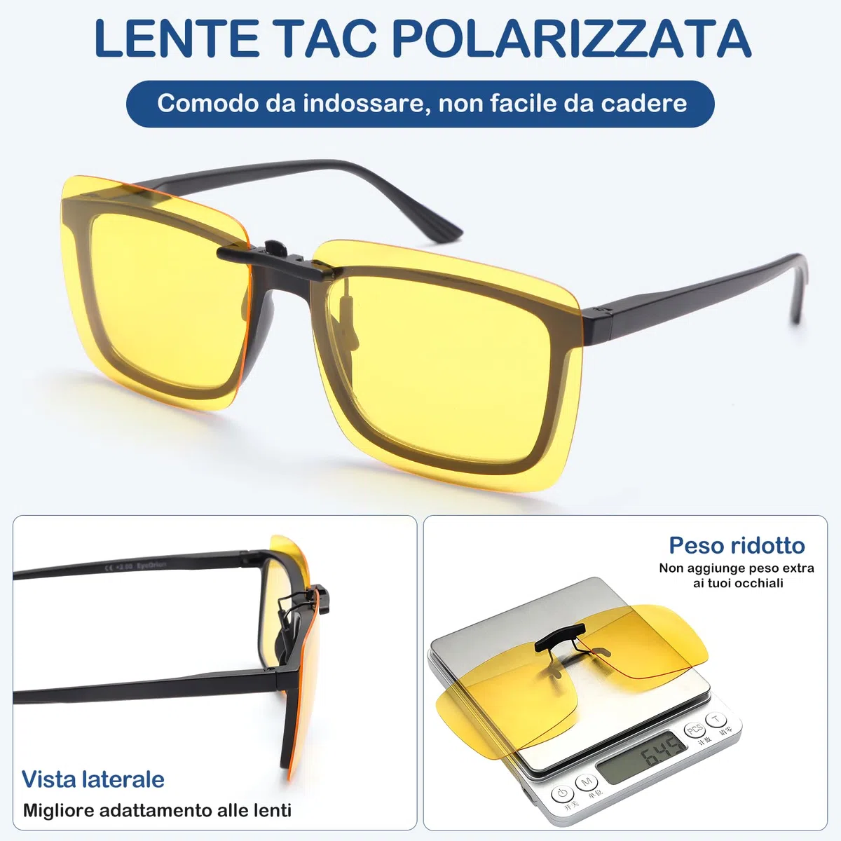 Montatura in metallo Bordo Lenti Polarizzate Occhiali da sole Clip 1C