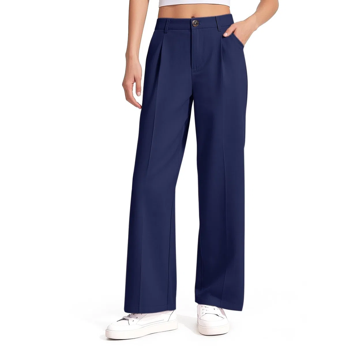 Pantaloni da scuola per ragazze Pantaloni per bambini Gamba dritta Indietro Elastico in vita Tinta unita Uniforme Scuola Pantaloni Tasche Elastico Casual Zip Up Button Bottoms