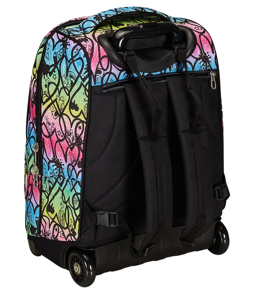 Seven Zaino Trolley, Scuola Elementare, Doppio Uso, Doppio Scomparto, Spallacci a Scomparsa, Bambina, Jump Love, rosa