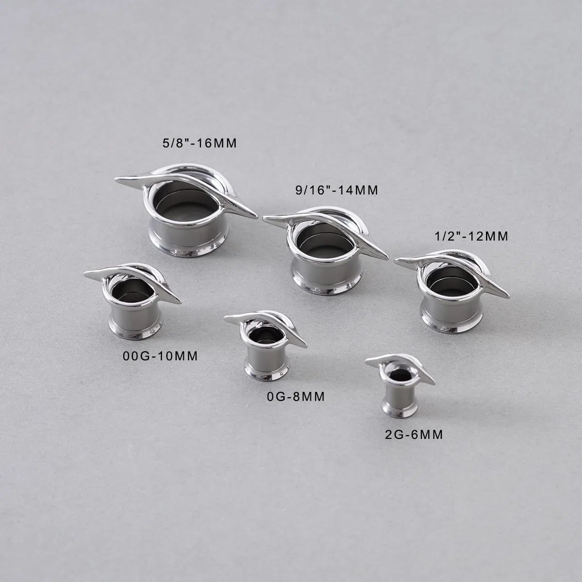 COOEAR Dilatatore per orecchio con chiusura a vite, doppio svasato per orecchini, 1 paio di dilatatori per piercing.