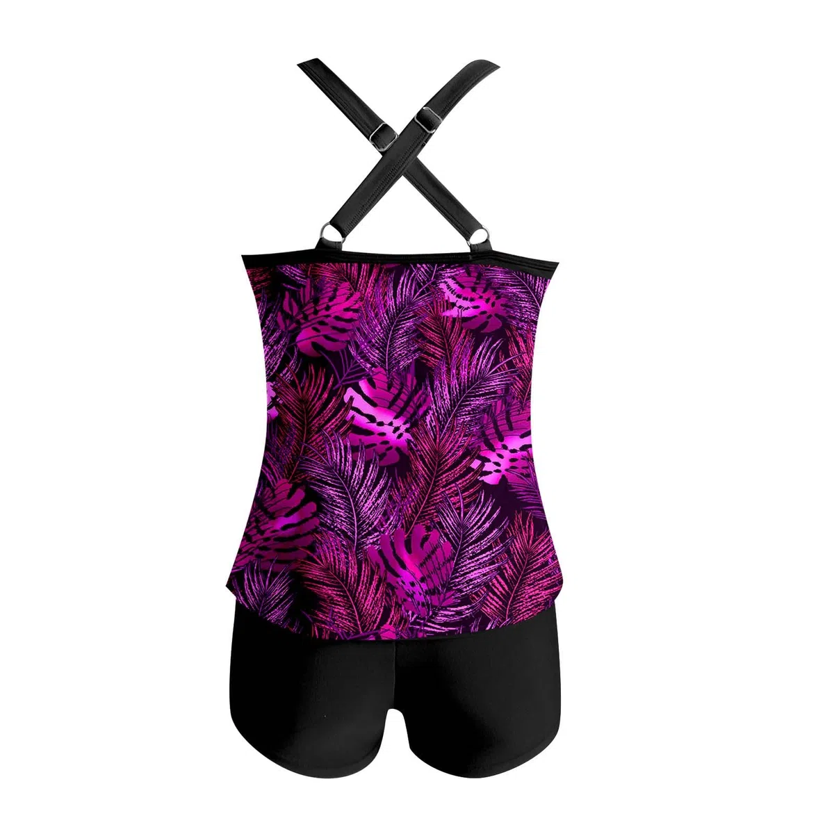 Tankini da donna con controllo della pancia, costume da bagno in due pezzi con canotta sportiva e comodi pantaloncini per le giornate in piscina