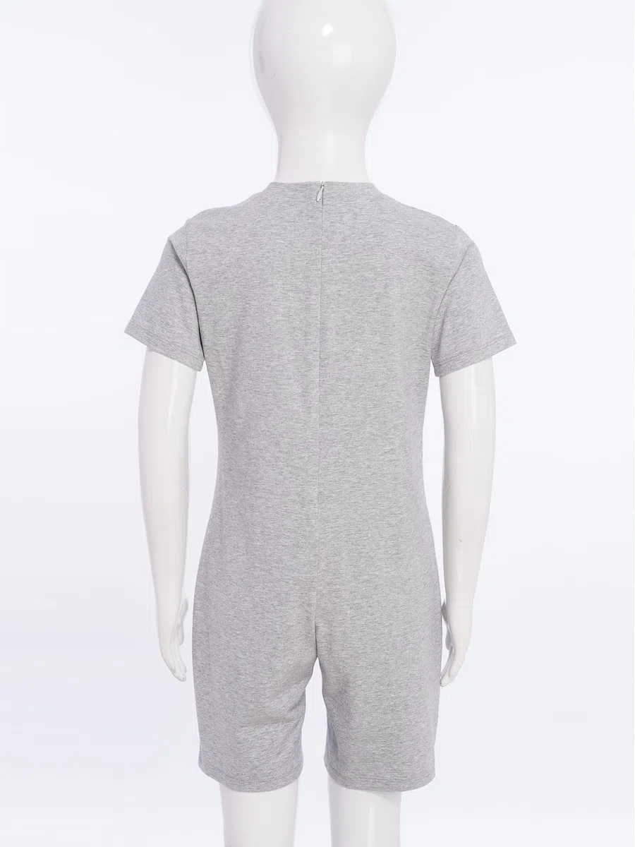 Tuta Recupero per Bambino Body Post-Operatori Tutone Sanitario Manica Corta Cotone Bodysuit Tutina con Zip Abbigliamento da Casa Pigiama Underwear