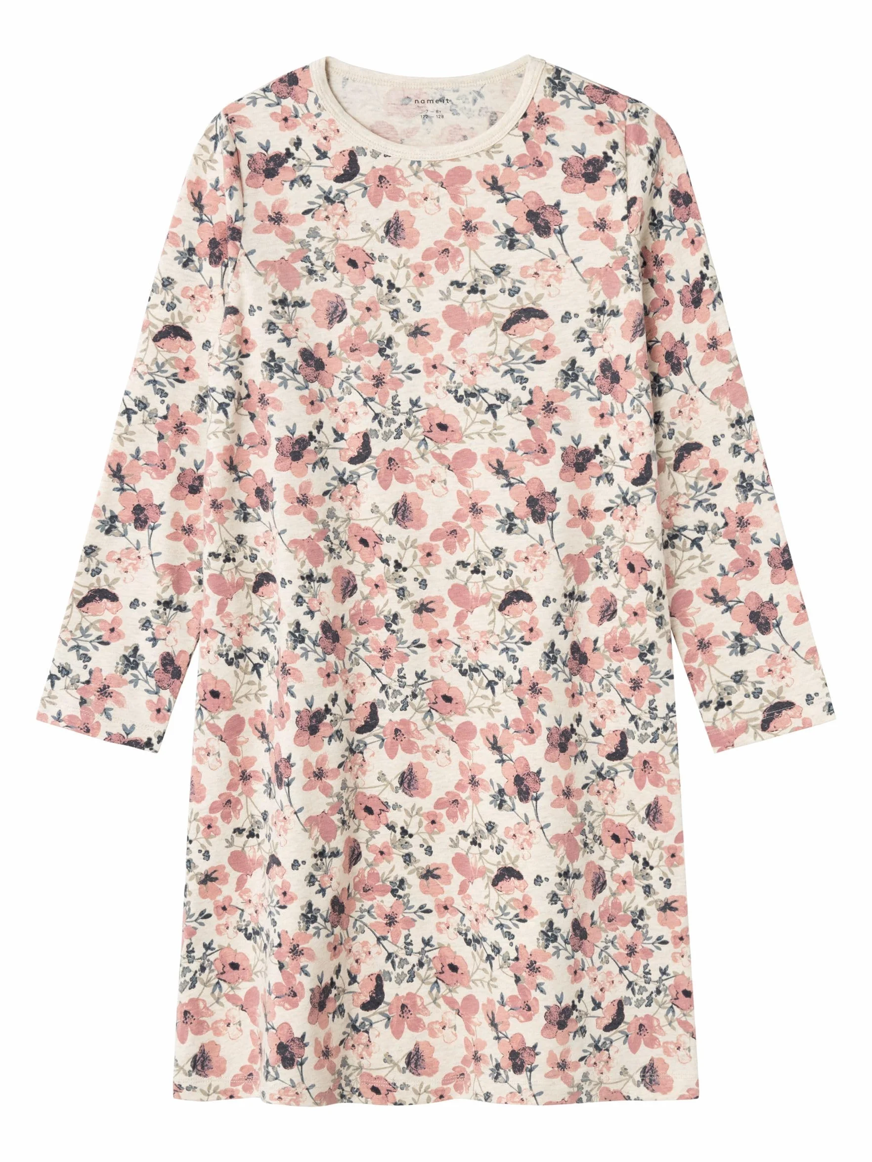 Name IT Nkfnightgown LS Nostalgia Flower Noos Camicia da Notte Bambine e Ragazze (Pacco da 1)