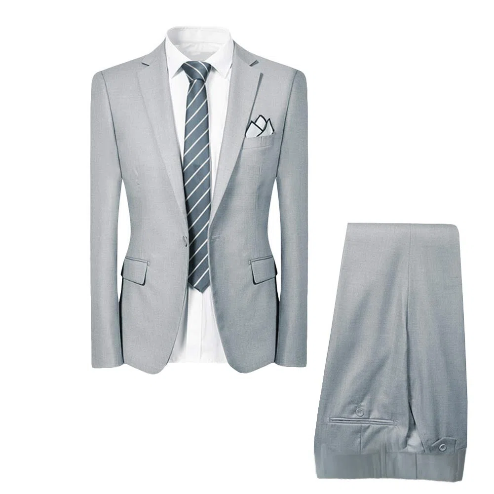 Allthemen Abito da Uomo in 2 Pezzi Blazer da Smoking e Pantaloni Giacca Monopetto con Un Bottone Suit Formale da Lavoro Business