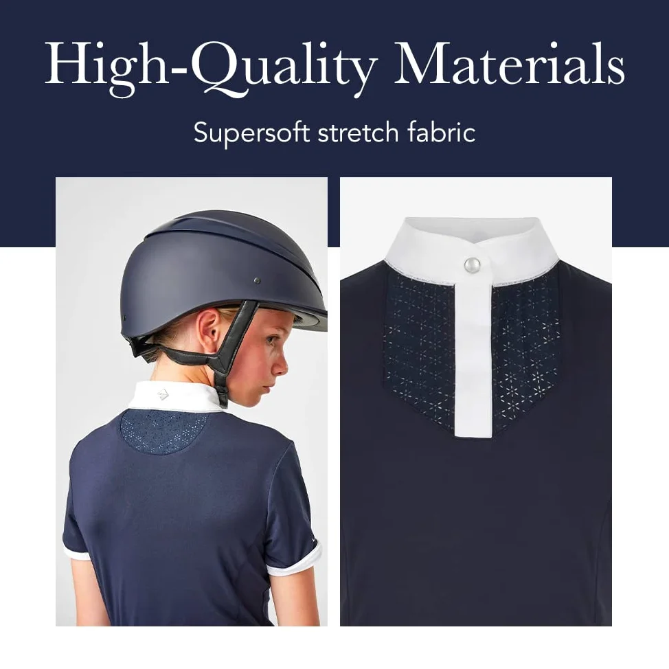 LeMieux Young Rider Belle Show Shirt con morbido tessuto elasticizzato, top sportivo per cavalieri equestri, maglietta classica leggera a maniche corte