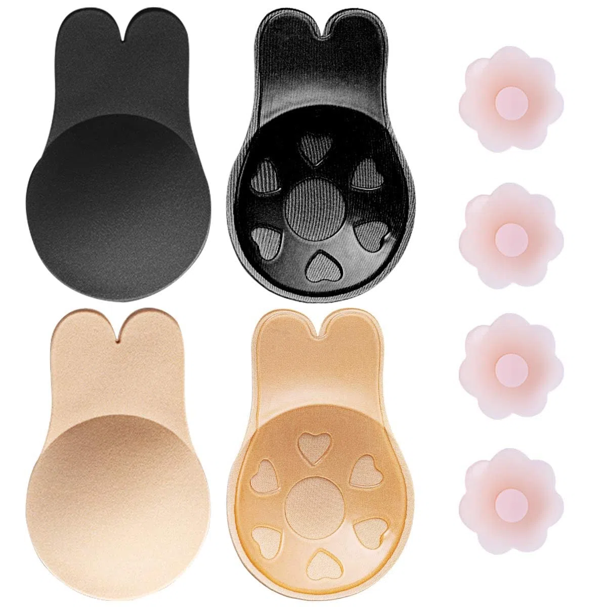 MELLIEX 2 Paia Reggiseno Adesivi Invisibile Push Up Silicone Reggiseno Senza Spalline Riutilizzabile Reggiseno Appiccicoso da Donna