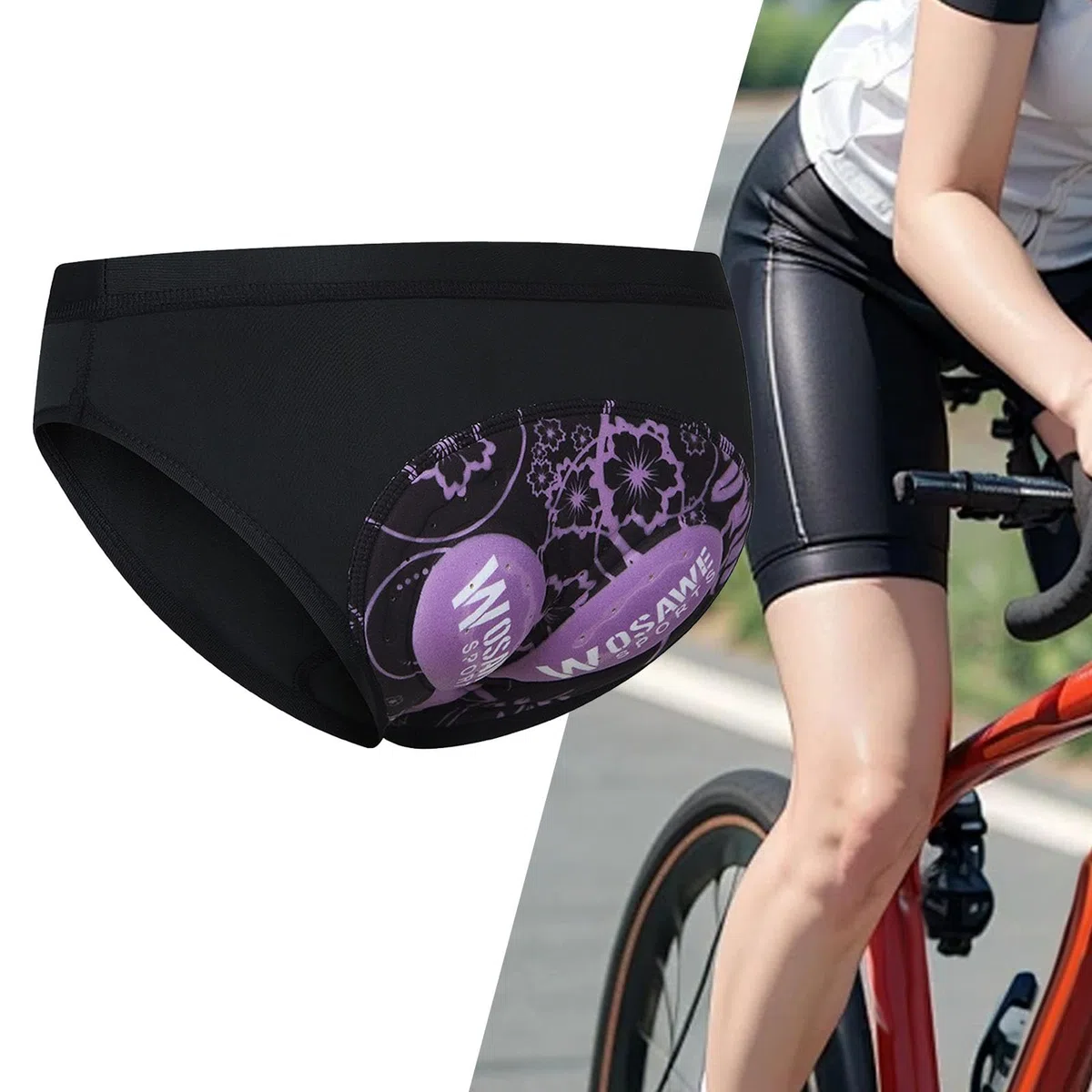 rockible Intimo da Donna Slip da Ciclismo Intimo Sportivo Confortevole Mutande Imbottitura 3D Fodera Pantaloncini da Donna Pantaloni per Le Donne Che Guidano