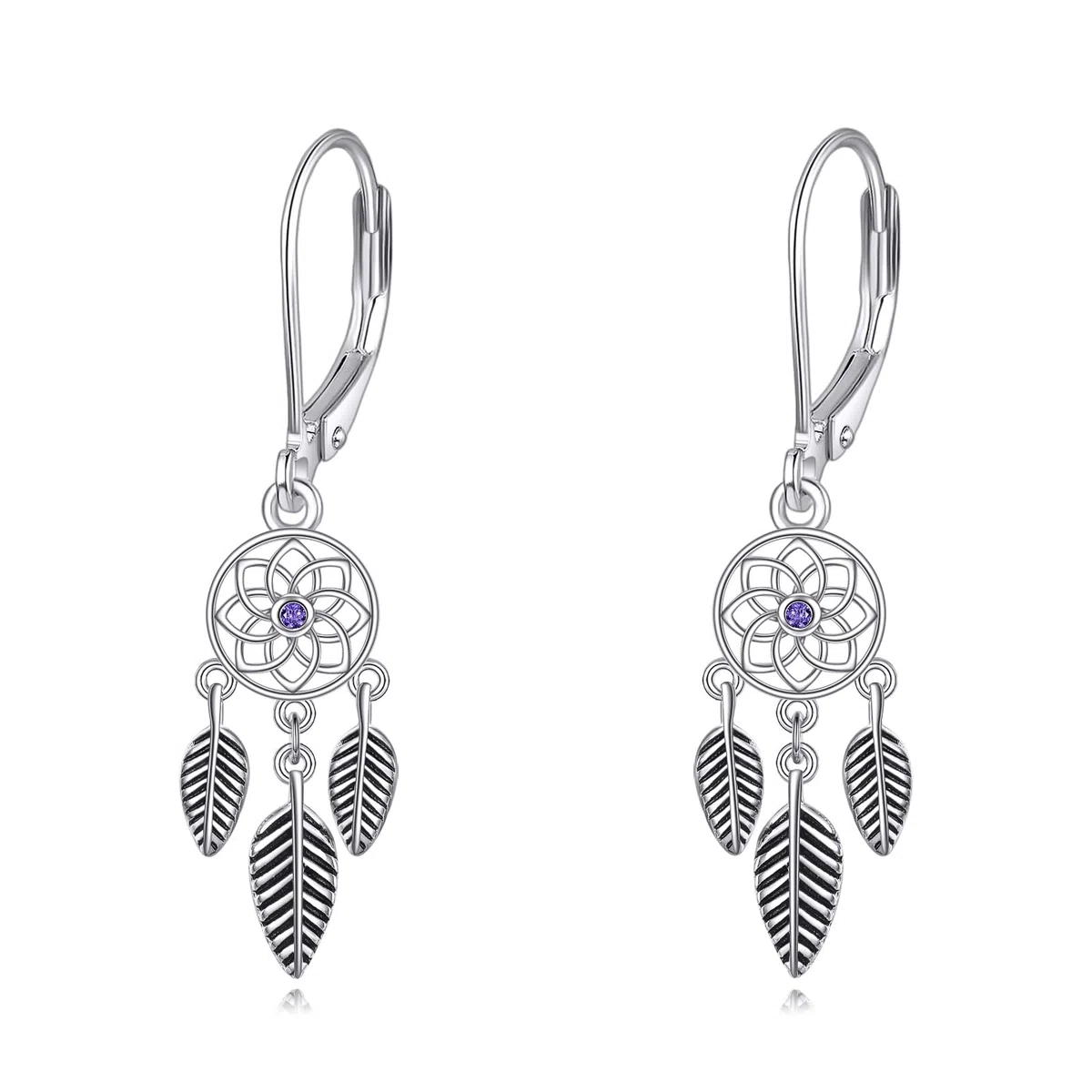 VONALA Orecchini acchiappasogni per donne e ragazze, in argento Sterling con turchese e piume, orecchini pendenti in stile bohémien, gioielli regalo per donne e ragazze