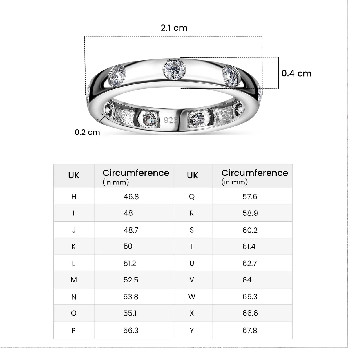 TJC Moissanite Anello nuziale da donna in argento Sterling 925, anelli di fidanzamento o anniversario per lei, impilabili, regalo per moglie e figlia