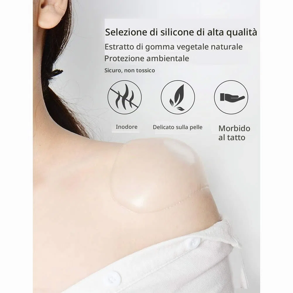 Spalline da 2 pezzi Spalline in silicone Push-up Rinforzatore adesivo per spalle per donna Abito da uomo Blazer Abbigliamento Camicette T Shirt