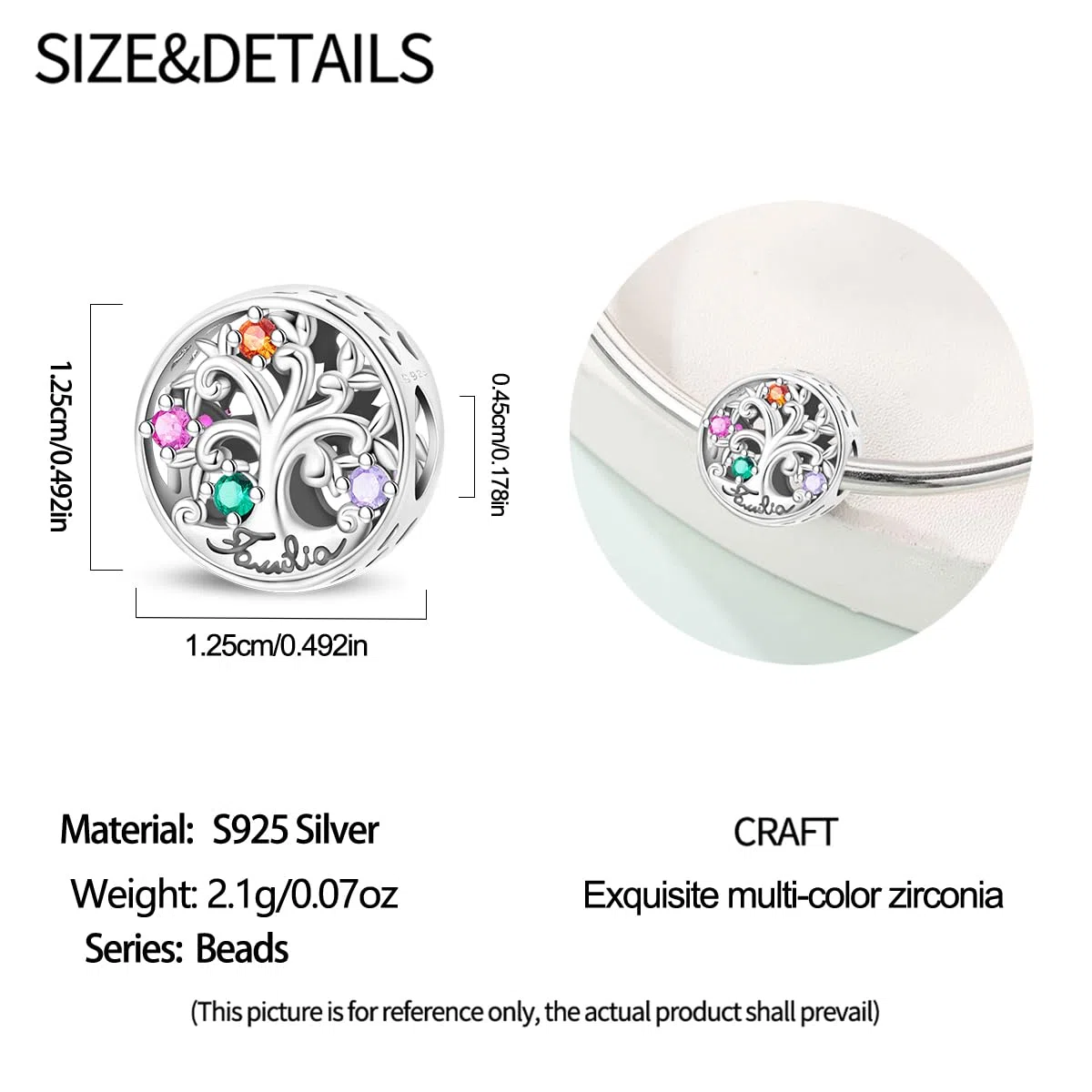 LIGHTDOG Ciondolo da donna in argento 925, compatibile con bracciali Pandora e in stile europeo, regalo per la Festa della Mamma e San Valentino