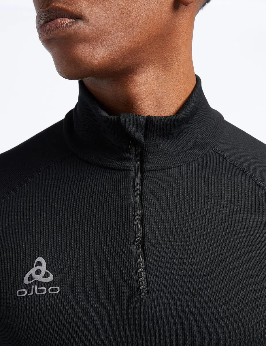 Odlo Intimo Termico da Uomo Active Warm I Maglia Termica a Maniche Lunghe I Intimo Termico da Sci I Maglia Termica a Maniche Lunghe con Collo e Mezza Zip I Uomo