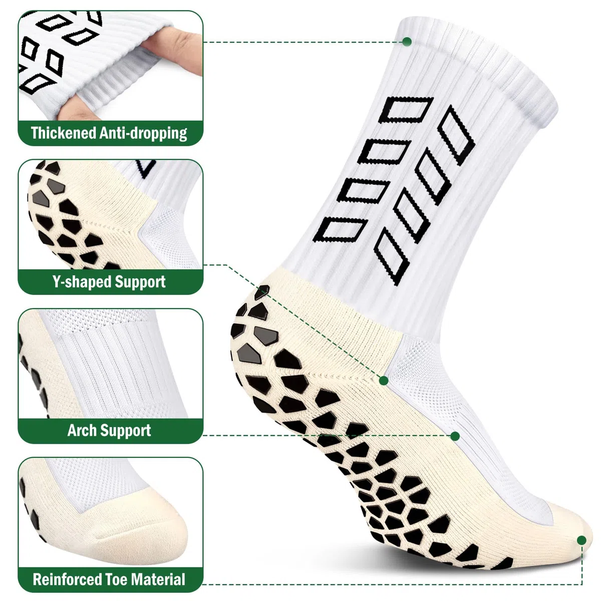 Calze Calcio Antiscivolo Uomo 37-45 Calze Antiscivolo Calcio Anti Vesciche Addensare Cotone Calzini Sportivi Donna Traspirante Calzini Grip Calcio per Ciclismo Trekking