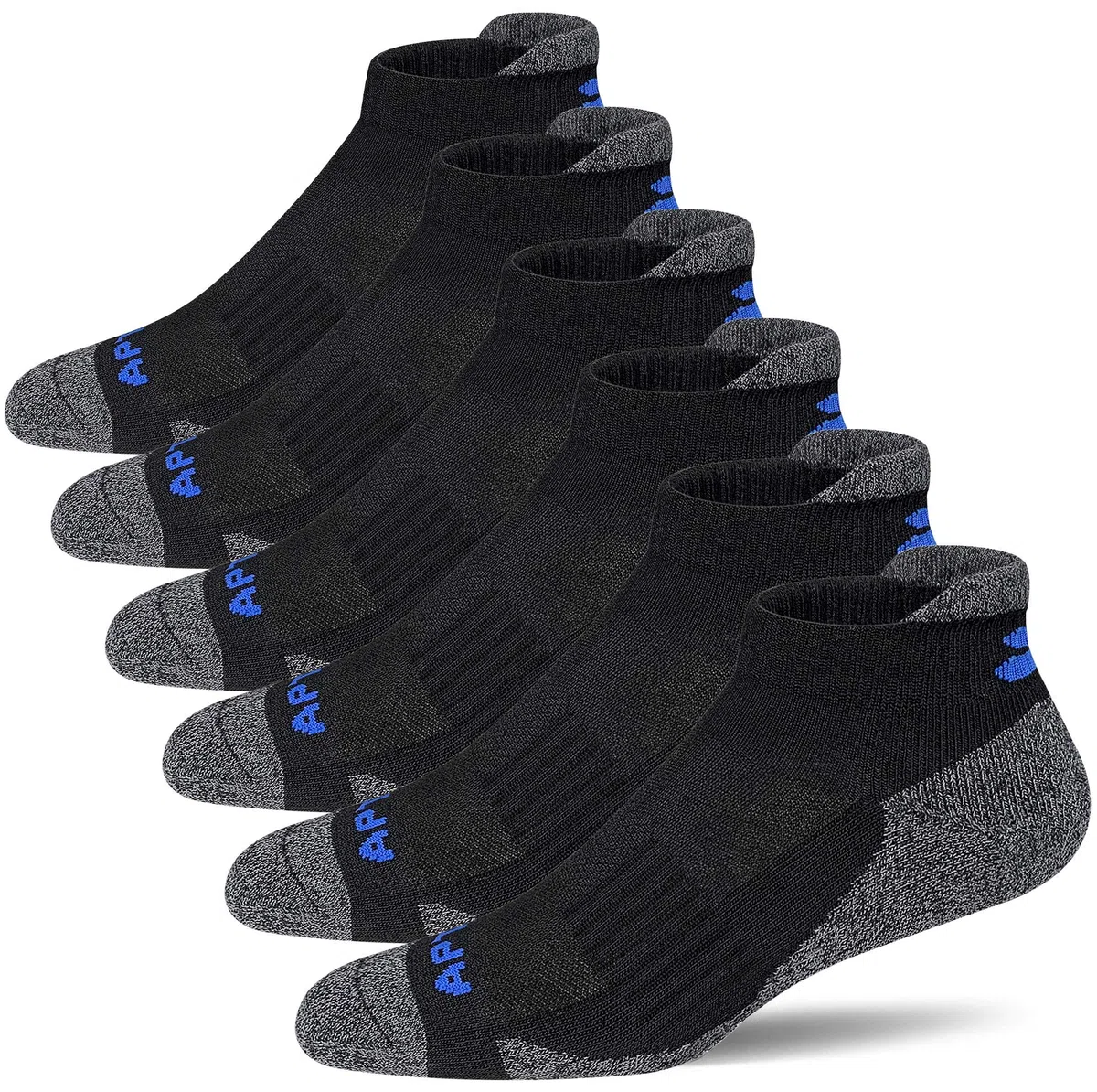 APTYID Calzini da uomo Performance Cushion alla caviglia Athletic Running Socks (6 paia