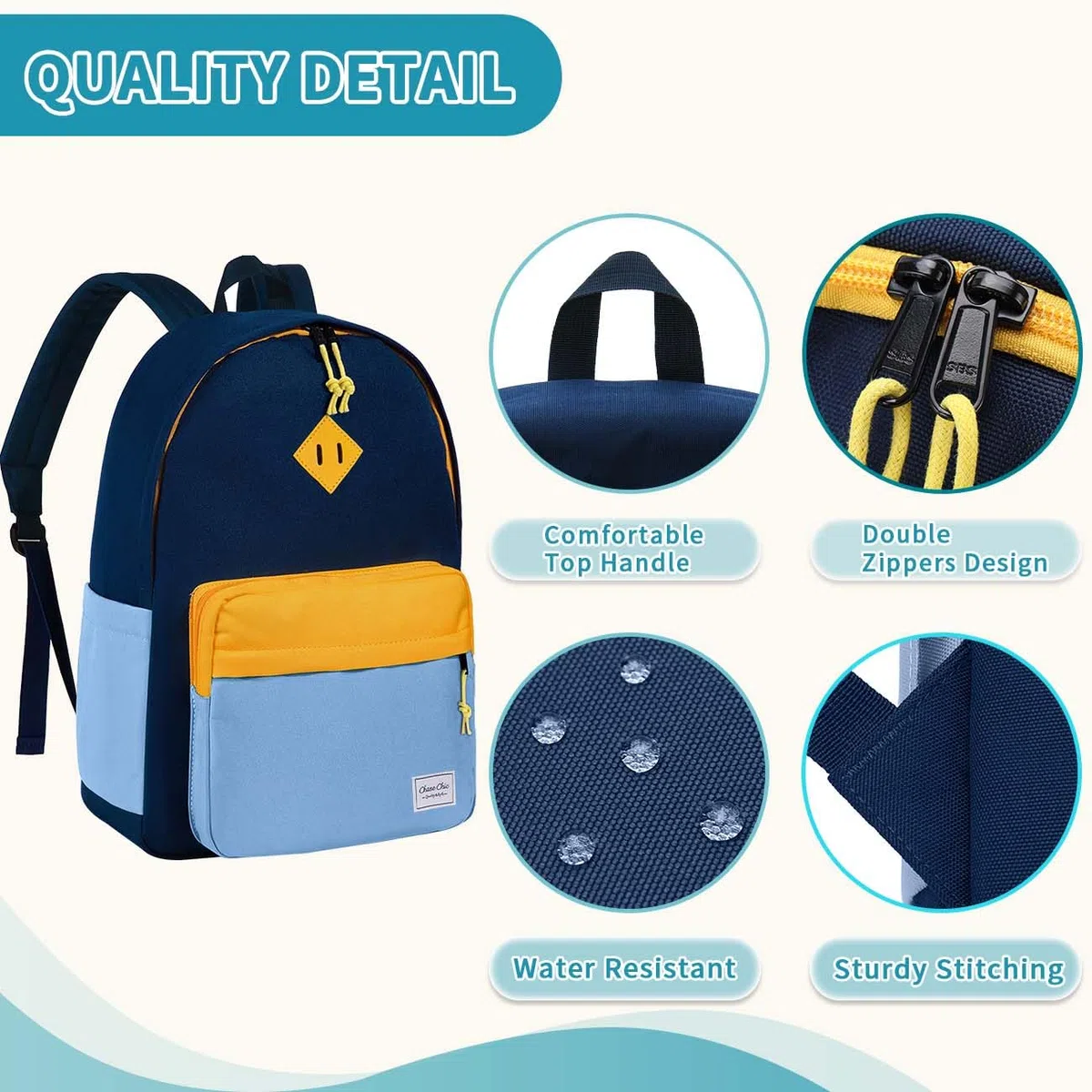 Chase Chic Zaino Scuola Elementare, 6-11 Anni Zaino Ragazze Bambino Resistente All'Acqua per Scuola Primaria per Sport e Viaggi Bambini
