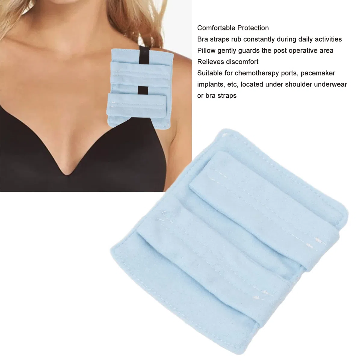 Cuscino per Pacemaker, Morbido per Prevenire lo Scivolamento del Reggiseno, Protezione per il Torace Post Intervento Chirurgico per il Recupero della Chirurgia del Seno (Blu)
