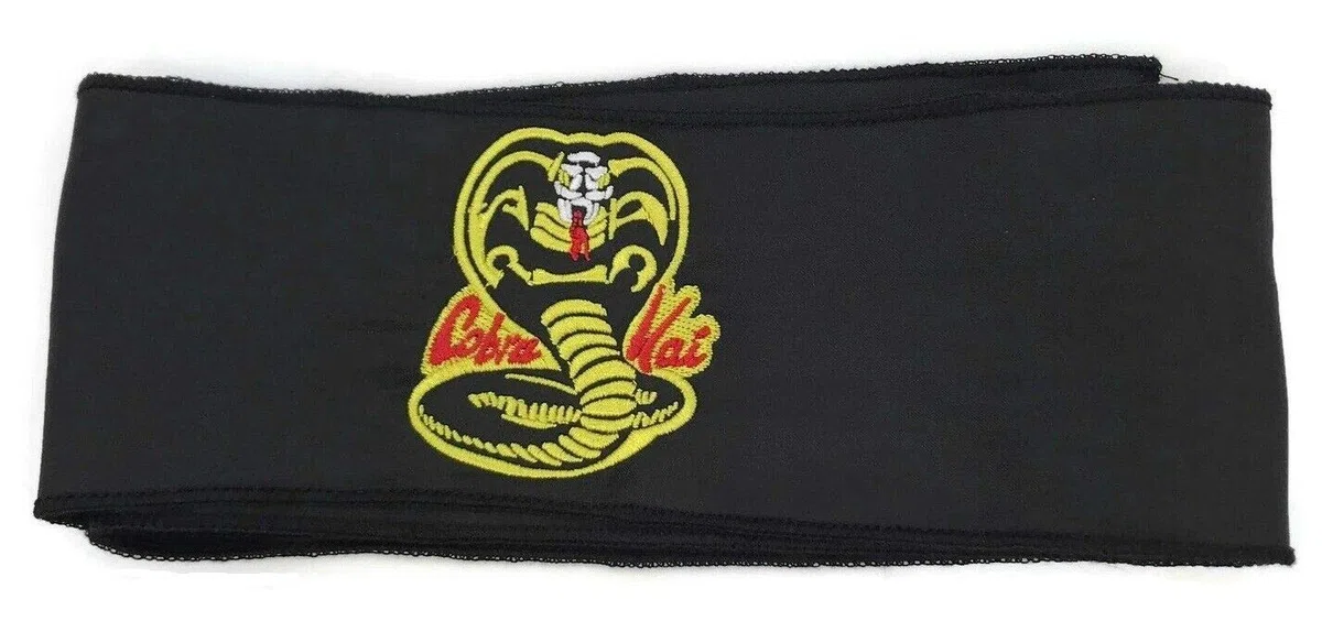 thecostumebase Sciarpa nera Cobra Kai con fascia per capelli Karate Kid