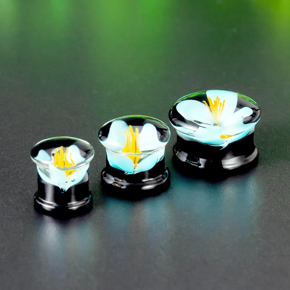 COOEAR 1 paio di orecchini pendenti alla moda blu espansivo cosmico Star Ear Piercing Plug da 8mm a 25mm.