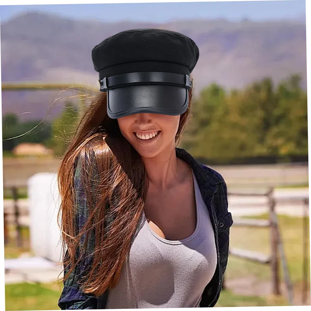 Cappello da Autista Cappello da Autista per Uomo e Donna Elegante da Capitano Elegante Berretto da Strillone da Pilota Vintage per Tutti i Giorni e Come Regalo Nero