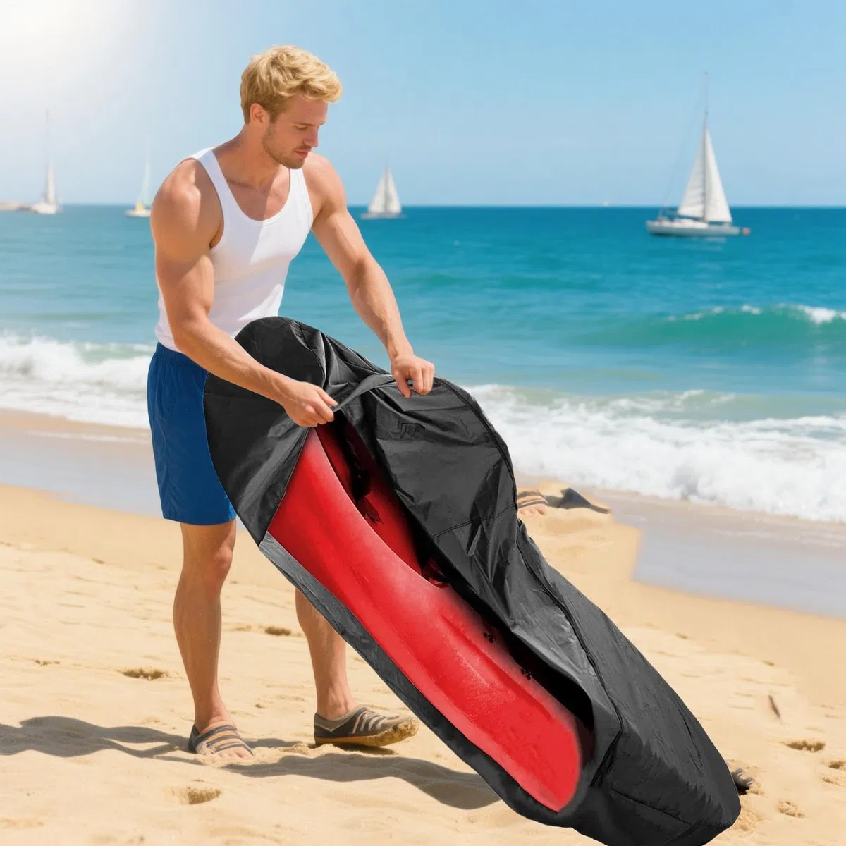 Genérico per paddle board, protezione UV, tessuto Oxford impermeabile, per kayak e barca da pesca, 3,96 m, per interni ed esterni, casa, camper, coperta, spiaggia, inverno