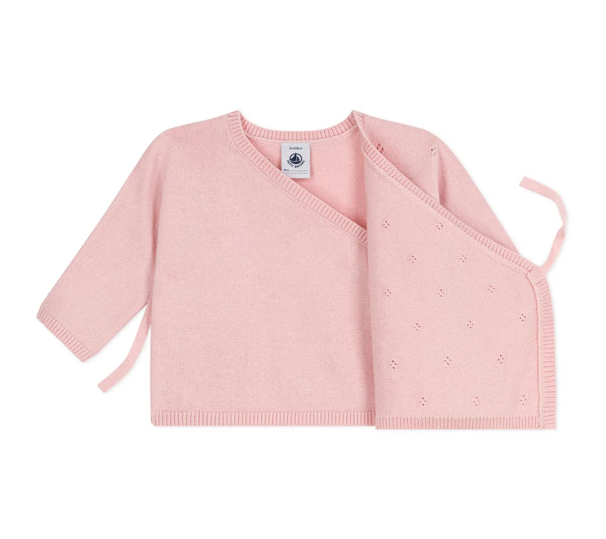 Petit Bateau Reggiseno per Bebè con Cuore Traforato, in Lana e Cotone